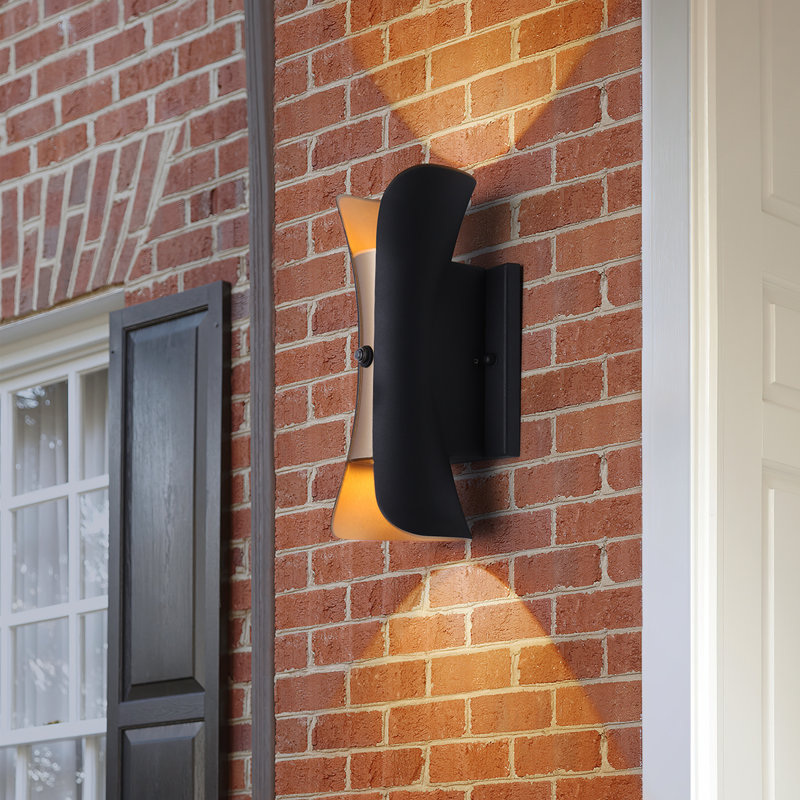 Ivy Bronx Alvisa Outdoor LED Wall Light with Dusk to Dawn 15W 3000K